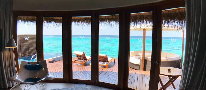 Oceanfront villa with deck view