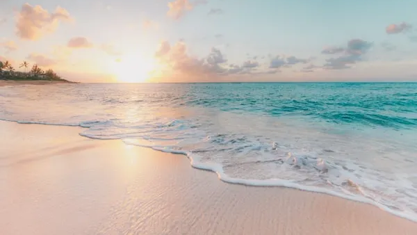 Tranquil beach at sunset